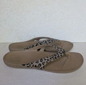 Crocs Women's Tan Leopard Sandals